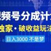 2024最新破收益技术，原创玩法不违规不封号三天起号 日入3000+