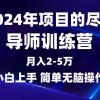 2024年做项目的尽头是导师训练营，互联网最牛逼的项目没有之一，月入3-5...