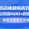 拼多多店铺最新高效引流术，轻松引流400+创业粉，精准日变现五位数！