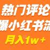 热门评论引爆小红书流量，作品制作简单，广告接到手软，月入过万不是梦