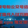 视频号和公众号结合打造月入过万的小说cps推文项目