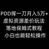 PDD挥一刀月入5万+，虚拟资源差价玩法，落地保姆式教程，小白也能轻松操作