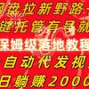 网盘拉新野路子，一键托管有号就行，全自动代发视频，每日躺赚2000＋，保姆级落地教程