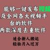 能够一键发布视频号以及全网各大视频平台的软件+两款深度去重软件 适合...