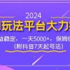 2024冷门玩法平台大力扶持，收益稳定，一天5000+，保姆级教程（附抖音7...