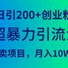 超暴力引流法，日引200+创业粉，卖项目月入10W+