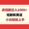 短剧新赛道：卖短剧日入1000+，小白轻松上手，可批量