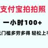 支付宝拍拍照 一小时100+ 无任何门槛  多劳多得 一台手机轻松操做