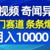 中视频奇闻异事，冷门赛道条条爆款，月入10000＋