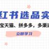 小红书选品实战：站内、淘宝天猫、拼多多，多渠道选品策略