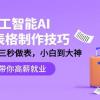 人工智能-AI处理表格制作技巧：Excel/WPS三秒做表，大神到小白