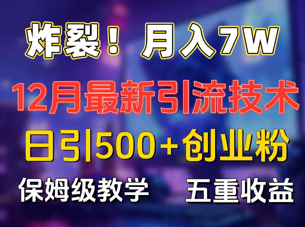 炸裂！月入7W+揭秘12月最新日引流500+精准创业粉，多重收益保姆级教学插图