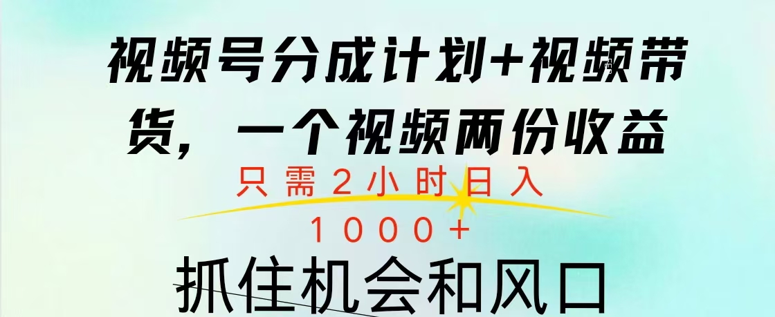 视频号橱窗带货， 10分钟一个视频， 2份收益，日入1000+插图