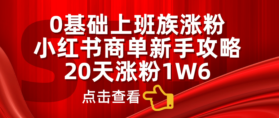 小红书商单新手攻略，20天涨粉1.6w，0基础上班族涨粉插图