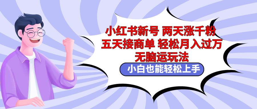 小红书新号两天涨千粉五天接商单轻松月入过万 无脑搬运玩法 小白也能轻…插图