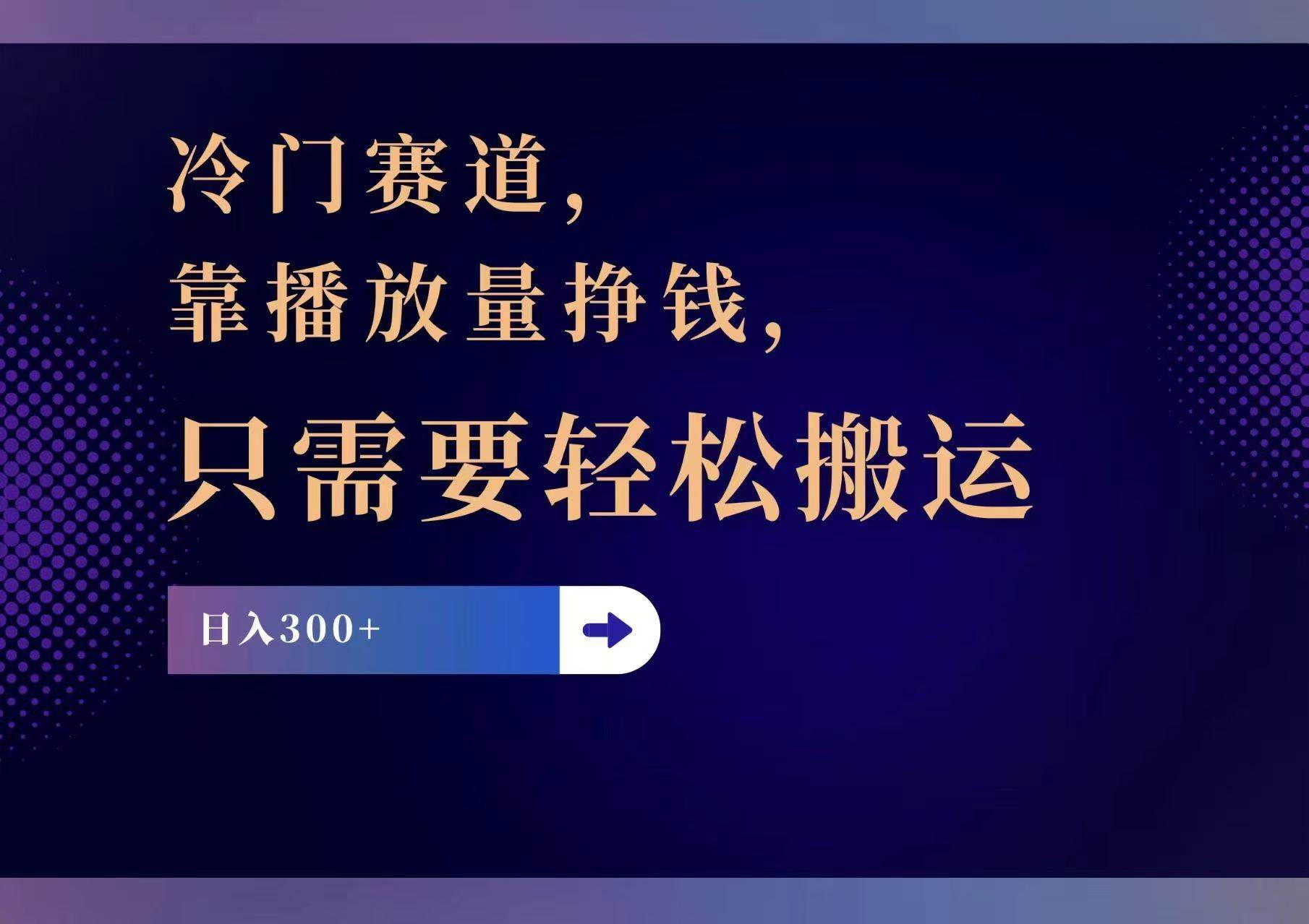 冷门赛道，靠播放量挣钱，只需要轻松搬运，日赚300+插图