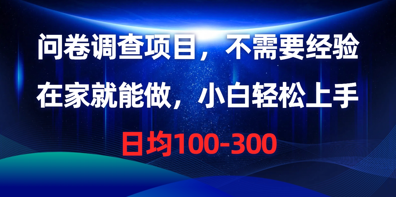 问卷调查项目，在家就能做，不需要经验，日均100-300插图