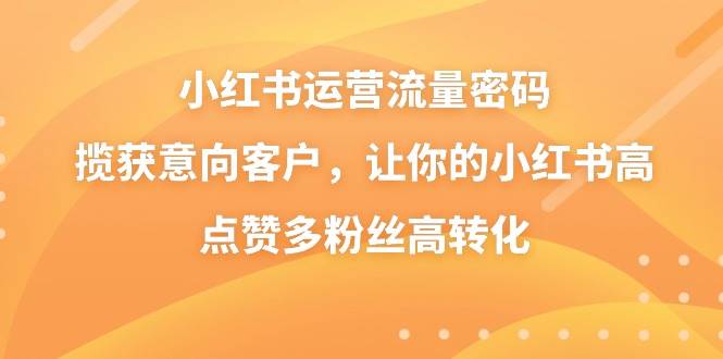 小红书运营流量密码，揽获意向客户，让你的小红书高点赞多粉丝高转化插图