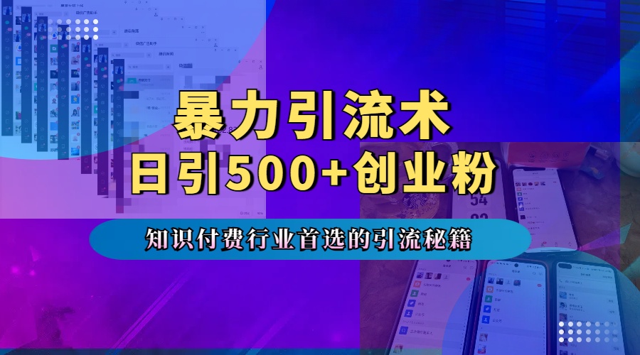 暴力引流术，专业知识付费行业首选的引流秘籍，一天暴流500+创业粉，五个手机流量接不完！插图