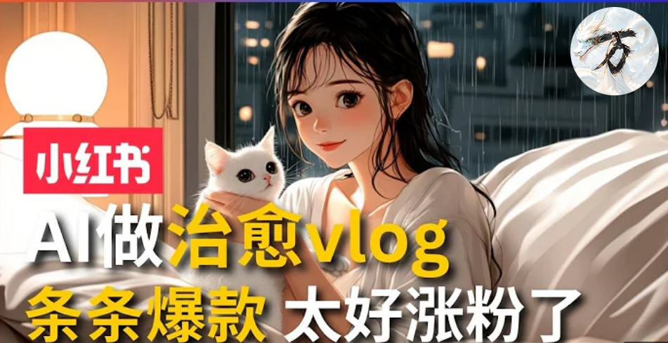 AI治愈系vlog动画视频，小红书7天 涨粉破千，商单报价1500+，0成本制作，日入2000+，有手就会 插图