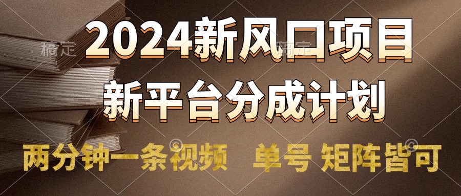 202*口项目，新平台分成计划，两分钟一条视频，单号轻松上手月入9000+插图