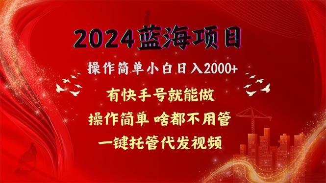 2024蓝海项目，网盘拉新，操作简单小白日入2000+，一键托管代发视频，…插图