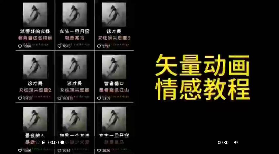 矢量动画情感教程：高点赞涨粉，适合情感、思维、创业教育等赛道插图