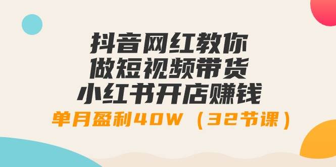 抖音网红教你做短视频带货+小红书开店赚钱，单月盈利40W（32节课）插图