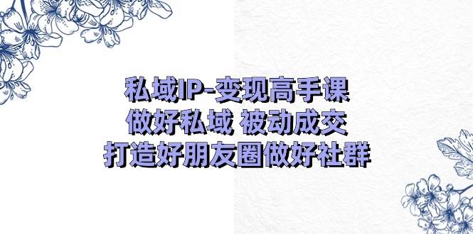 私域IP-变现高手课：做好私域 被动成交，打造好朋友圈做好社群（18节）插图