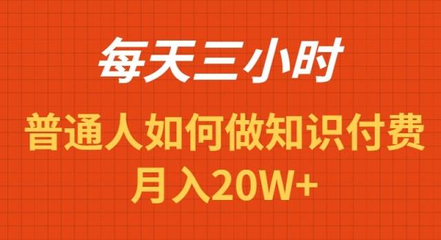 每天操作三小时，如何做识付费项目月入20W+插图