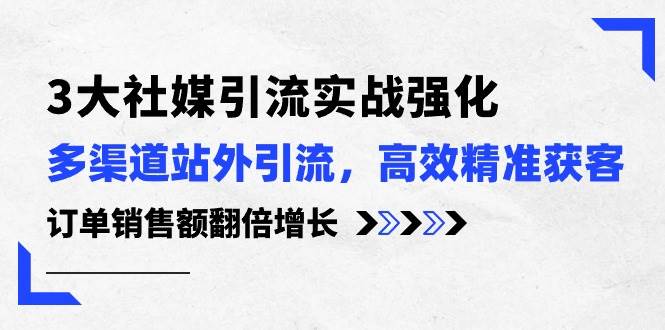 3大社媒引流实操强化，多渠道站外引流/高效精准获客/订单销售额翻倍增长插图