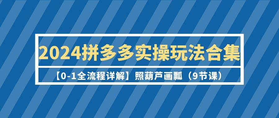 2024拼多多实操玩法合集【0-1全流程详解】照葫芦画瓢（9节课）插图