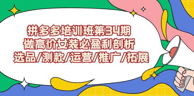 拼多多培训班第34期：做高价女装必盈利剖析  选品/测款/运营/推广/拓展插图