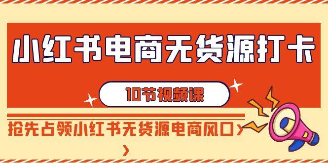 小红书电商-无货源打卡，抢先占领小红书无货源电商风口（10节课）插图