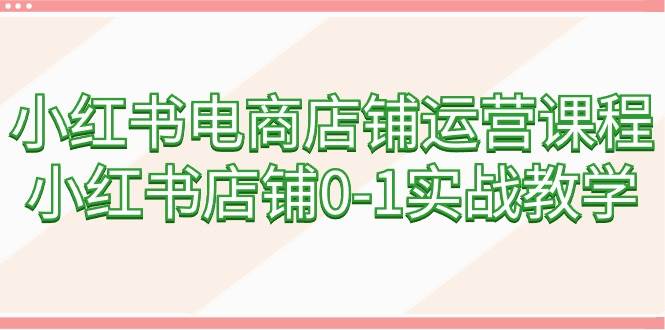 小红书电商店铺运营课程，小红书店铺0-1实战教学（60节课）插图