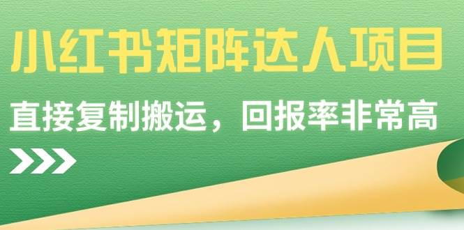 小红书矩阵达人项目，直接**搬运，回报率非常高插图