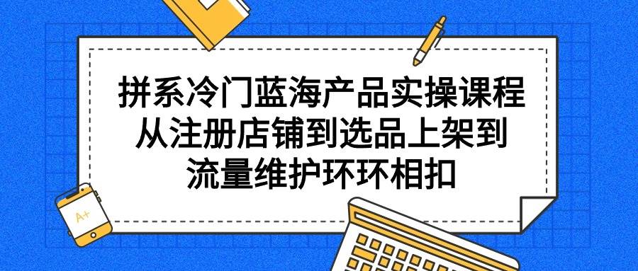 拼系冷门蓝海产品实操课程，从注册店铺到选品上架到流量维护环环相扣插图