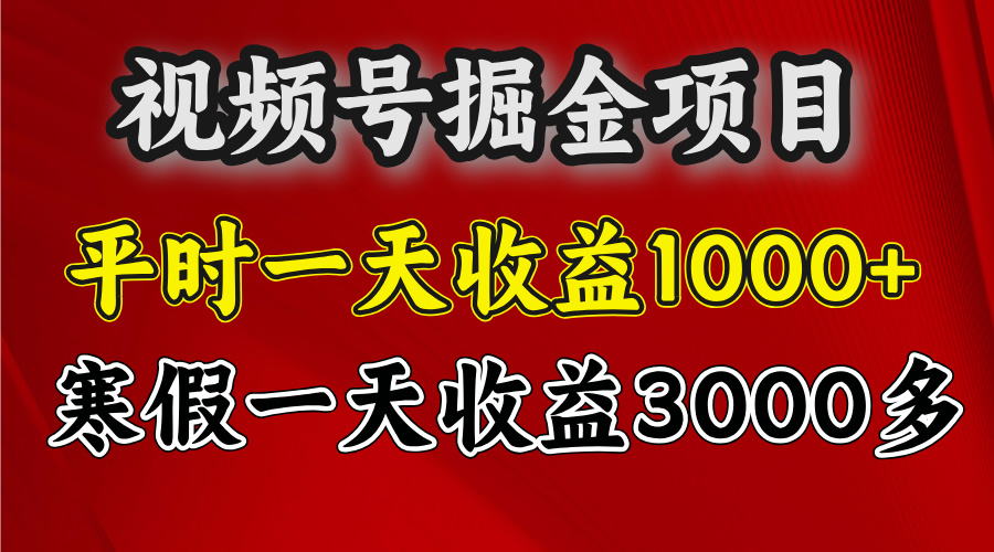 视频号掘金项目，寒假一天收益3000多插图