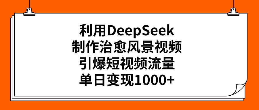 利用DeepSeek制作治愈风景视频，引爆短视频流量，单日变现1000+插图