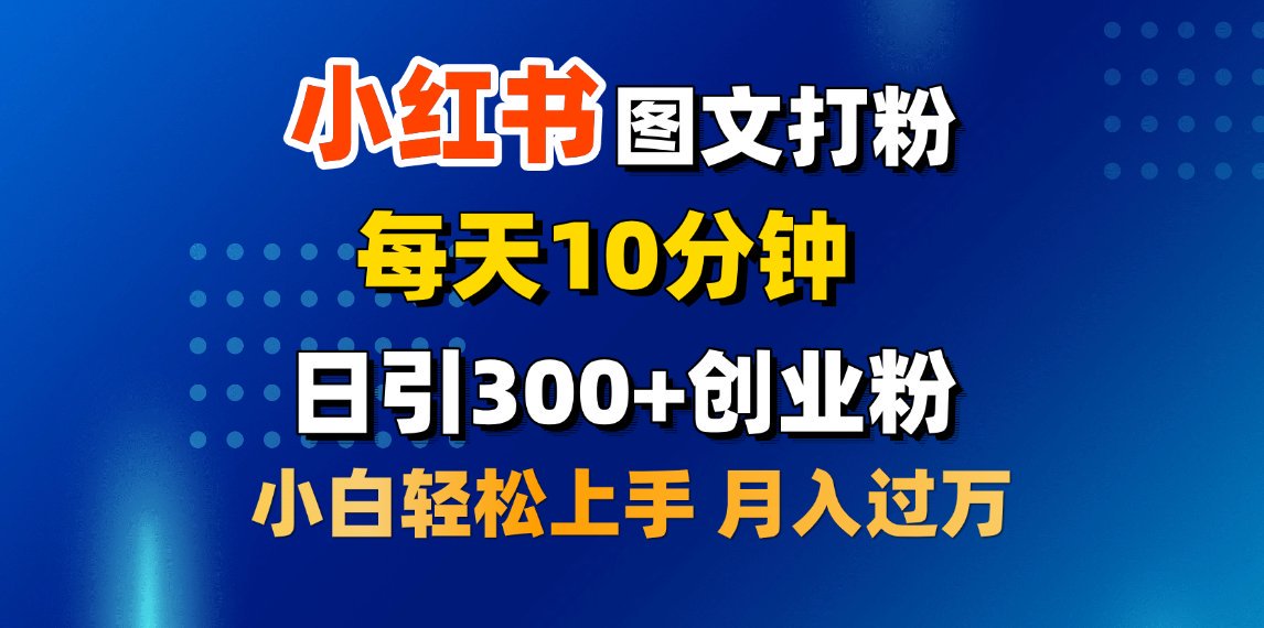 2月小红书图文打粉，每天10分钟，日引300+创业粉，小白轻松月入过万插图