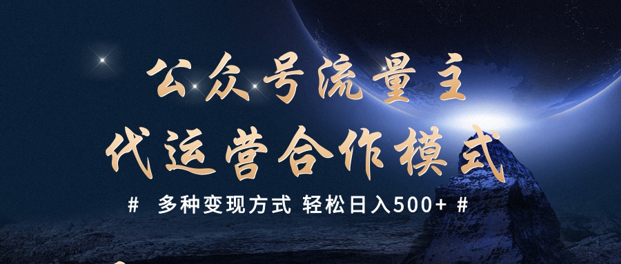 公众号流量主代运营  多种变现方式 轻松日入500+插图