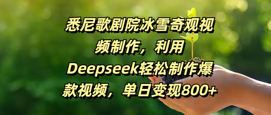 悉尼歌剧院冰雪奇观视频制作，利用Deepseek轻松制作爆款视频，单日变现800+插图