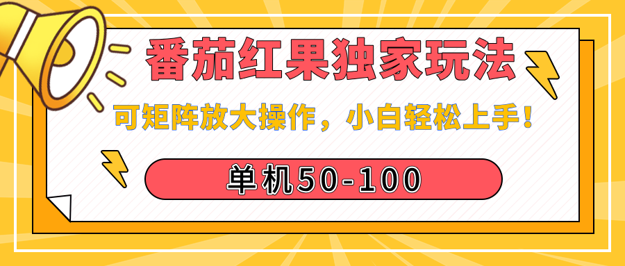 番茄红果独家玩法，单机50-100，可矩阵放大操作，小白轻松上手！插图